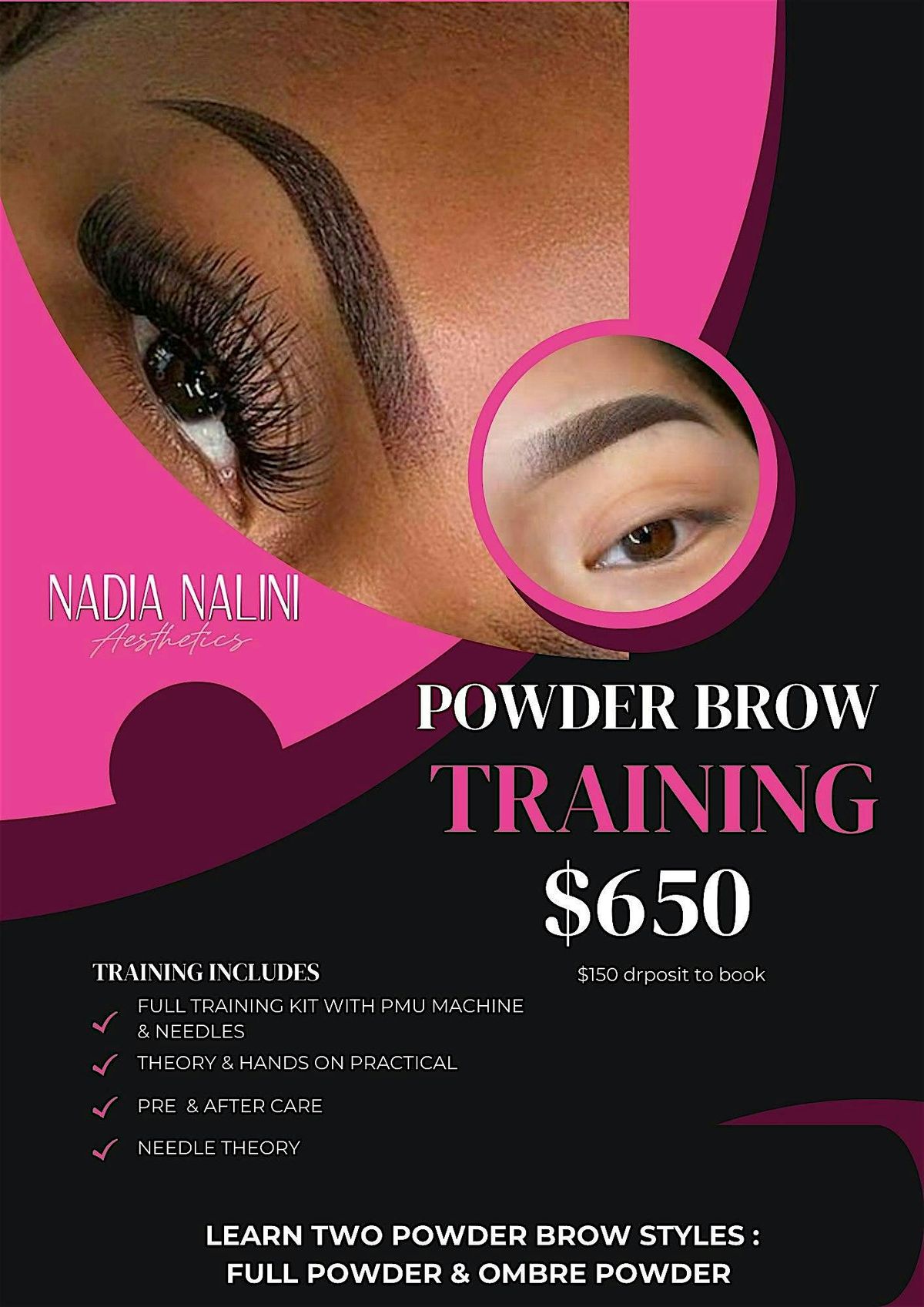 PMU POWDER BROW TRAINING $650, 14 September | Event in Queens | AllEvents