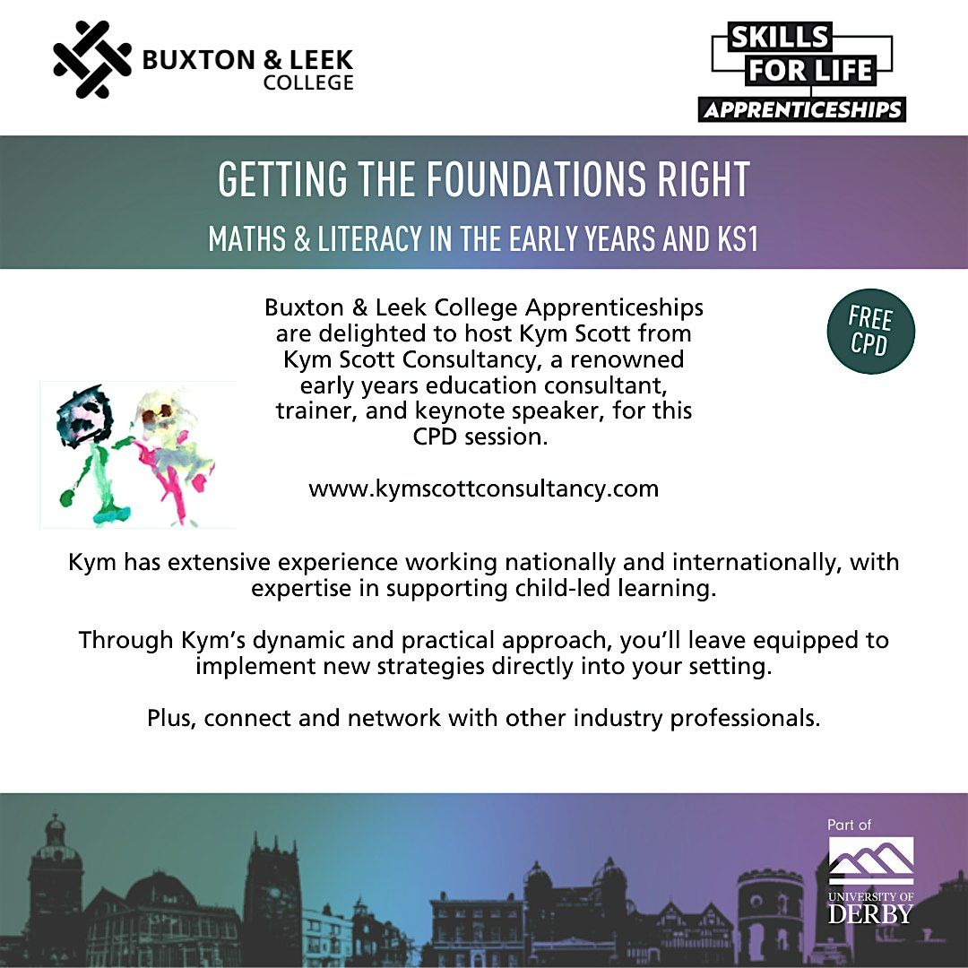 Getting the foundations right; Maths & Literacy in the Early years and KS1, 25 June | Event in Buxton