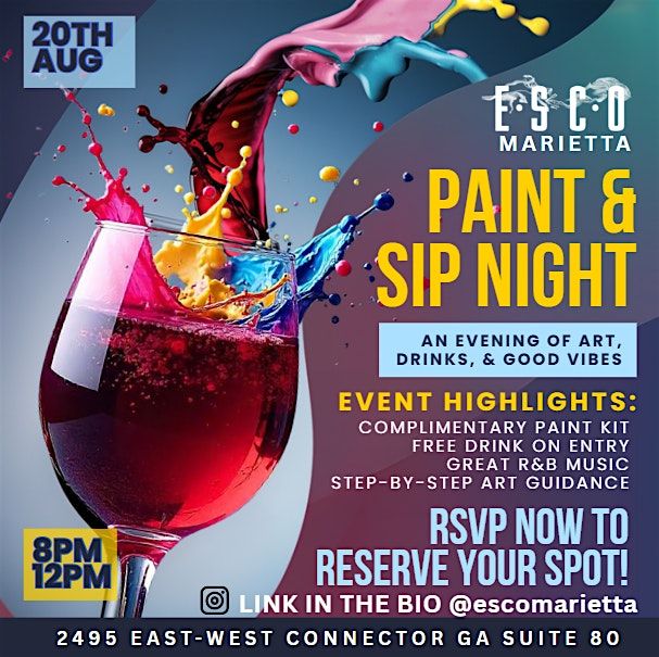 PAINT & SIP NIGHT, 20 August | Event in Austell | AllEvents