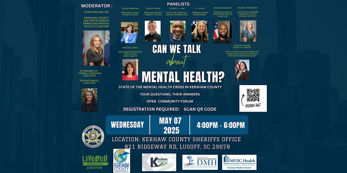 Can We Talk Mental Health in Kershaw County?  A Community Response Meeting | Event in Lugoff | AllEvents