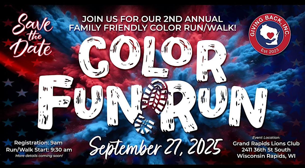 Color for A Cause - Color Fun Run/Walk, 27 September | Event in Wisconsin Rapids | AllEvents