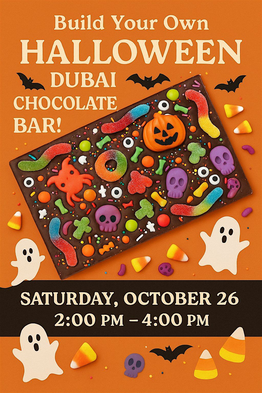 Build Your Own Halloween Dubai Chocolate Bar, 26 October | Event in Greenwood | AllEvents