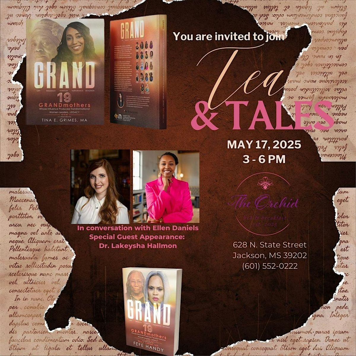 GRAND Tea & Tales, 17 May | Event in Jackson | AllEvents