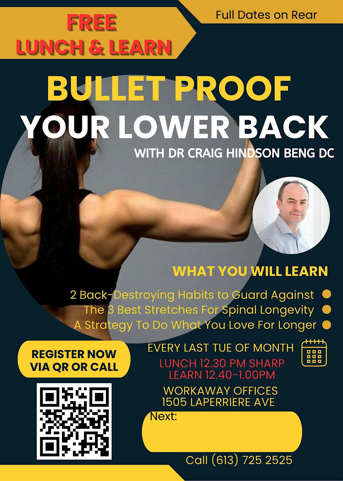 Bullet Proof your Lower Back -  Free Lunch And Learn @Hive Ottawa, 6 November | Event in Ottawa | AllEvents