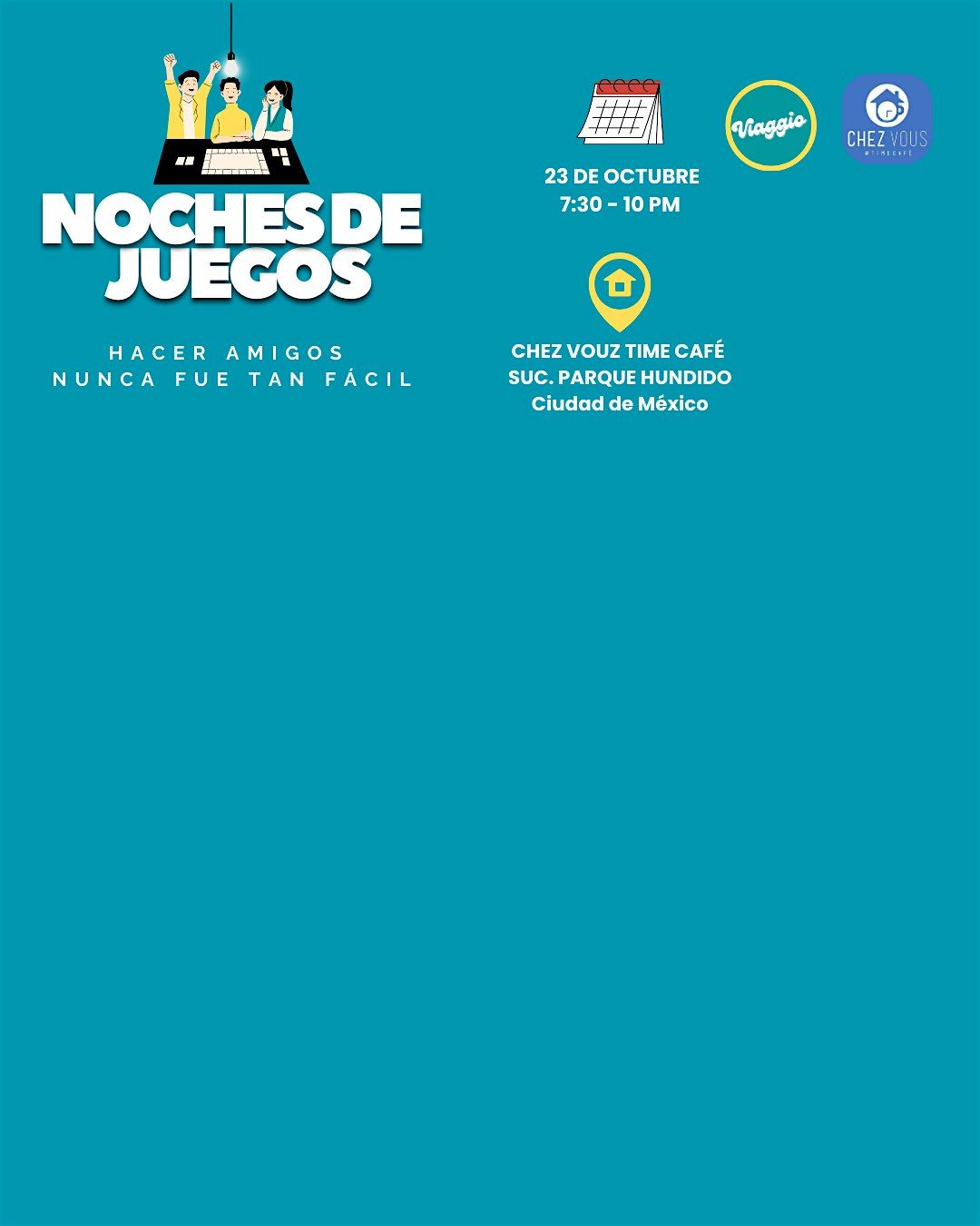 2x1 ¡NOCHES DE JUEGOS  ¡ VEN A JUGAR Y A HACER AMIGOS CON NOSOTROS !, 23 October | Event in Ciudad de México