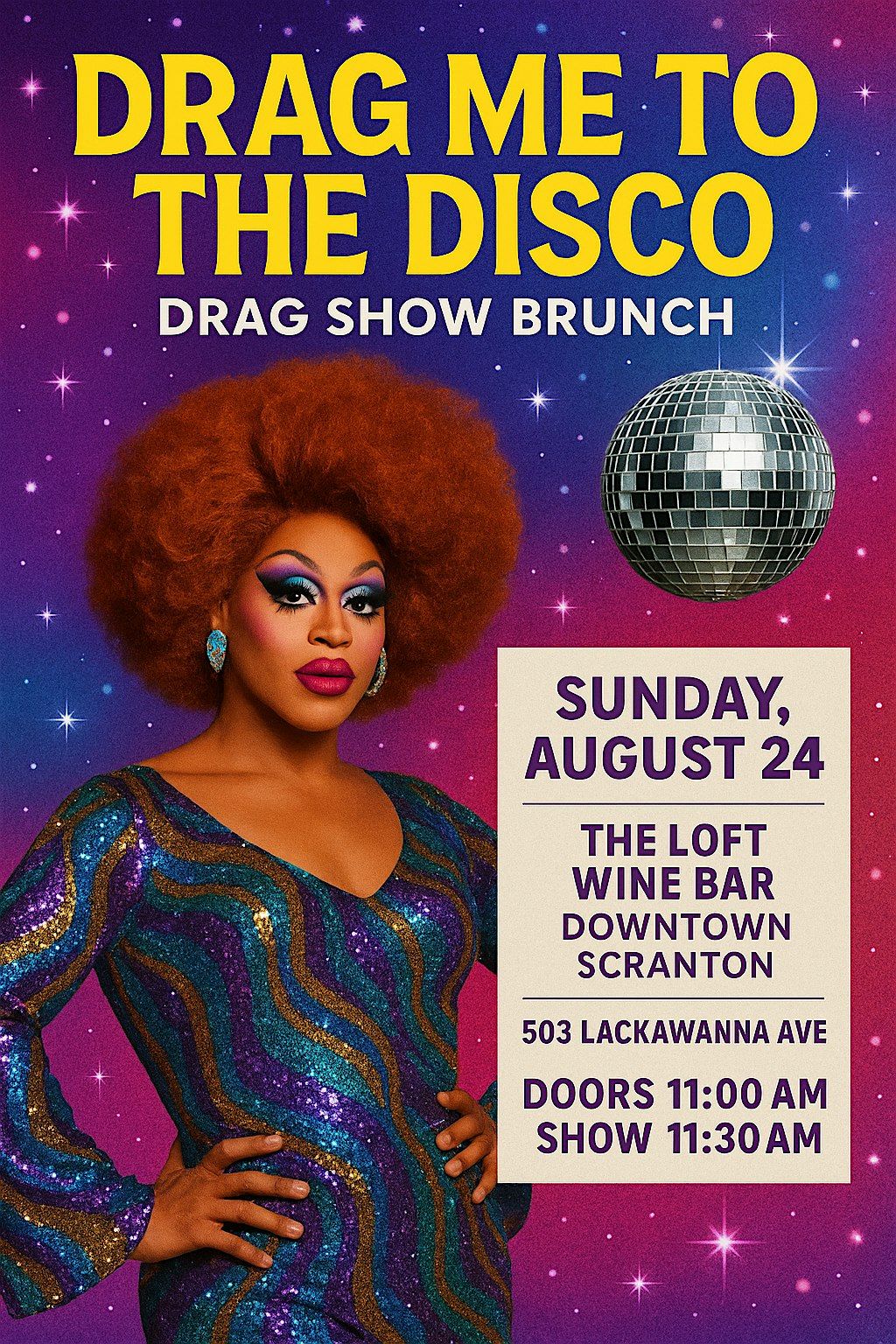 DRAG ME TO THE DISCO BRUNCH, 24 August | Event in Scranton | AllEvents