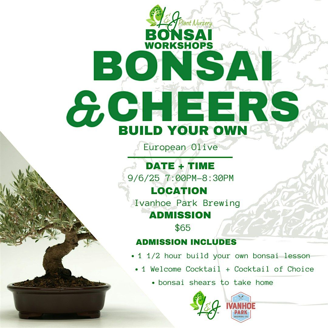 Bonsai & Cheers - Ivanhoe Park Brewing - L&J Nursery - Olive Bonsai, 6 September | Event in Orlando