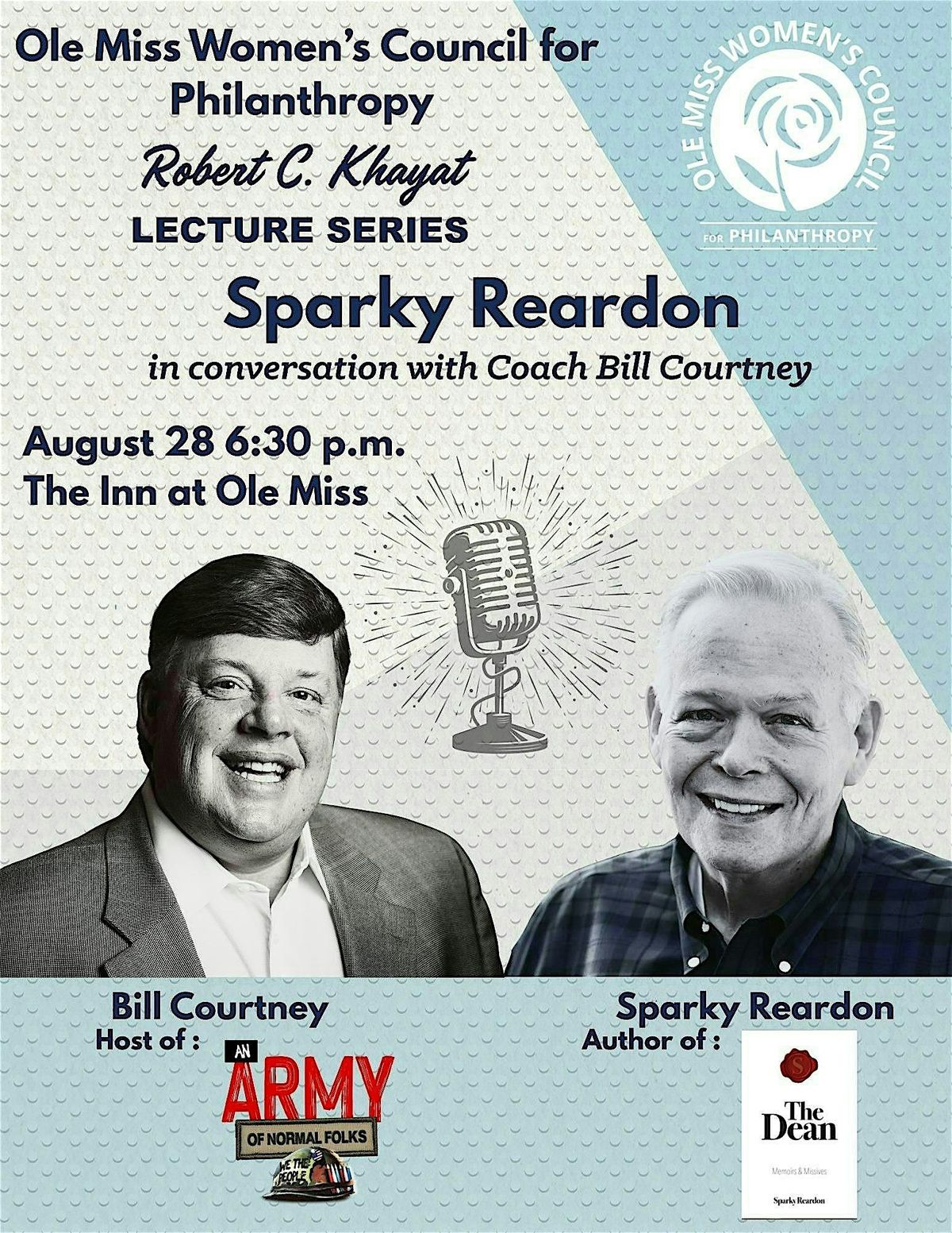 Ole Miss Women's Council Khayat Lecture: Sparky Reardon & Bill Courtney, 28 August | Event in University