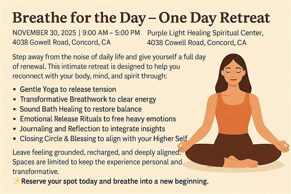 Breathe For The Day - One Day Retreat, 30 November | Event in Concord | AllEvents