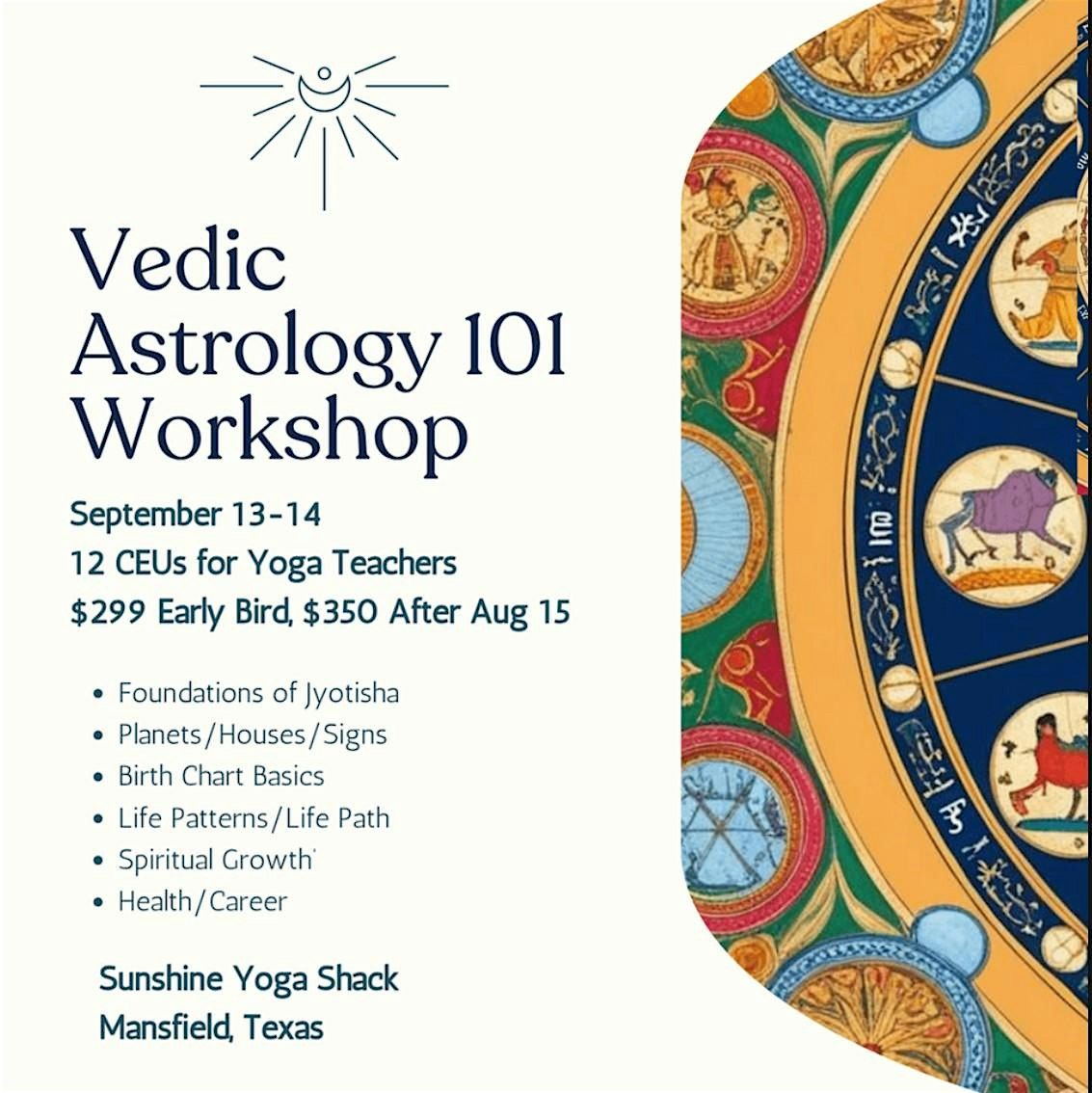 Vedic Astrology Workshop, 13 September | Event in Mansfield | AllEvents