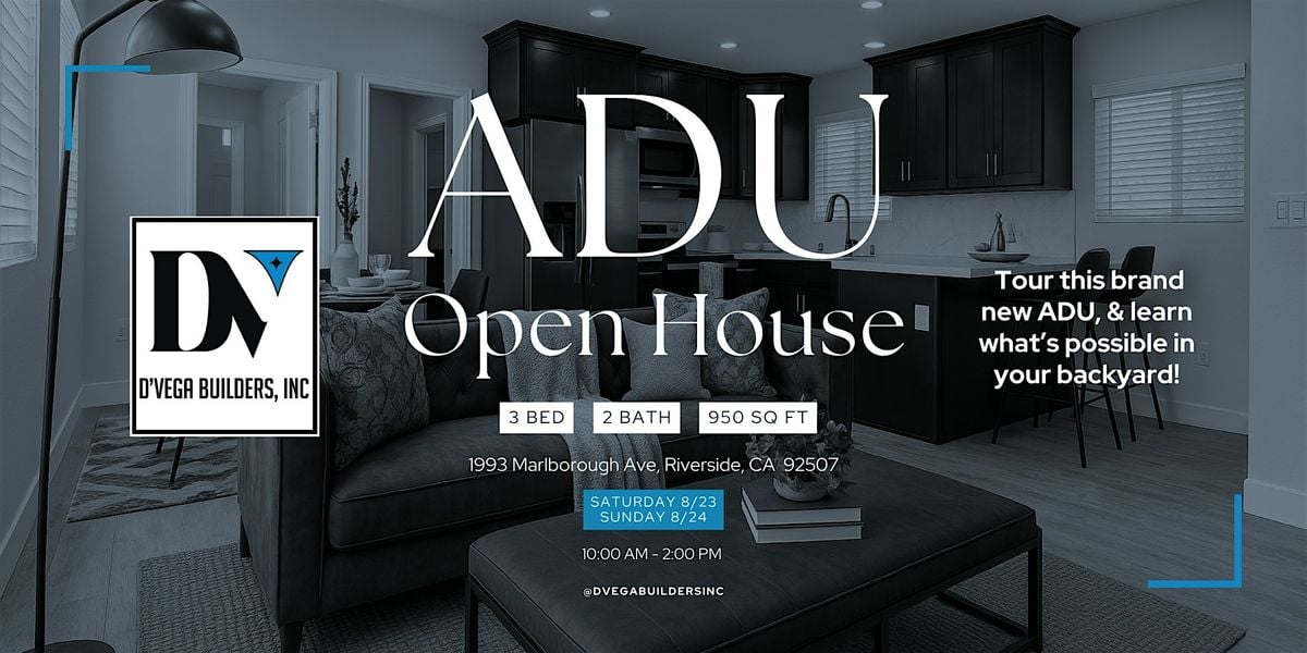 ADU Open House, 23 August | Event in Riverside | AllEvents