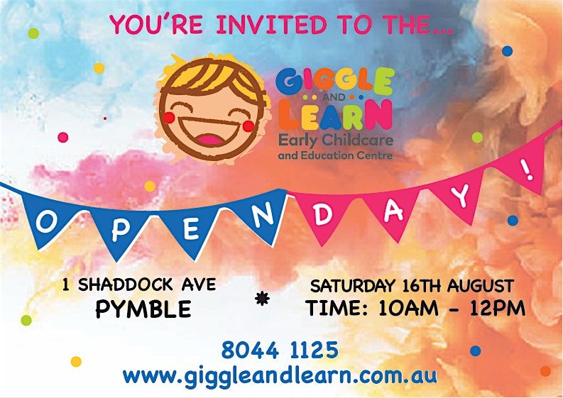 Open Day - Giggle and Learn Pymble, 16 August | Event in Pymble | AllEvents