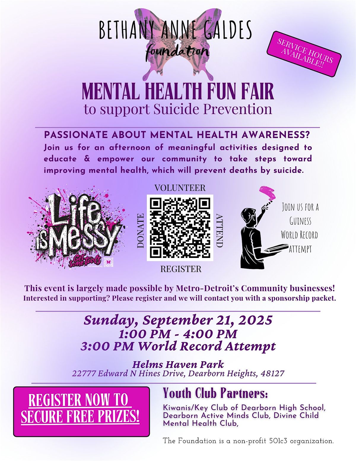 Break a World Record at our 2025 Mental Health Fun Fair, 22 September | Event in Dearborn Heights | AllEvents