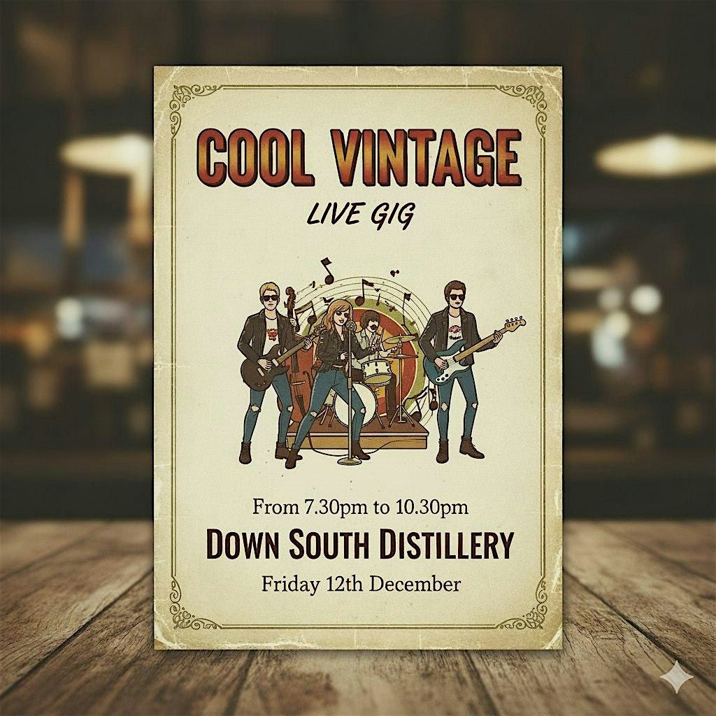 Cool Vintage Plays Live - Friday Night Rocks @ DOWN SOUTH DISTILLERY, 12 December | Event in Aldinga | AllEvents