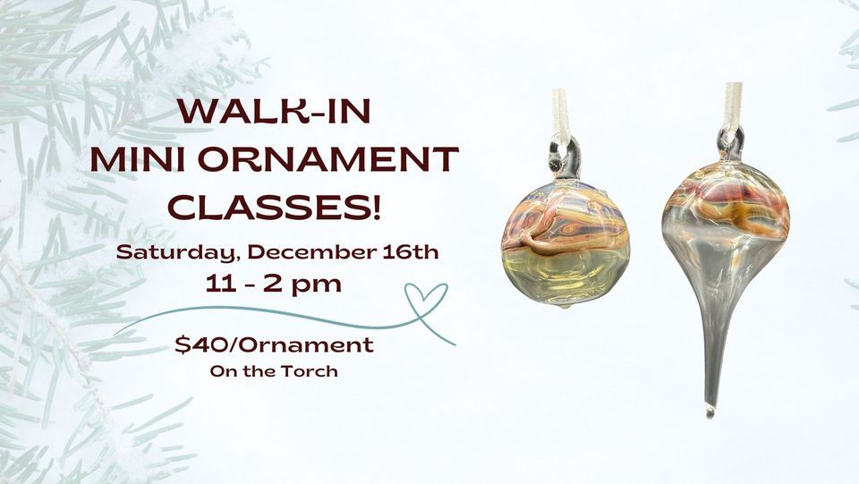 WalkIn Mini Ornament Classes, Terrapin Glassblowing Studio, Dublin