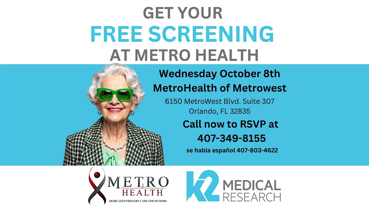 Free Memory Screenings for Seniors at Metro Health of MetroWest | Event in Orlando | AllEvents
