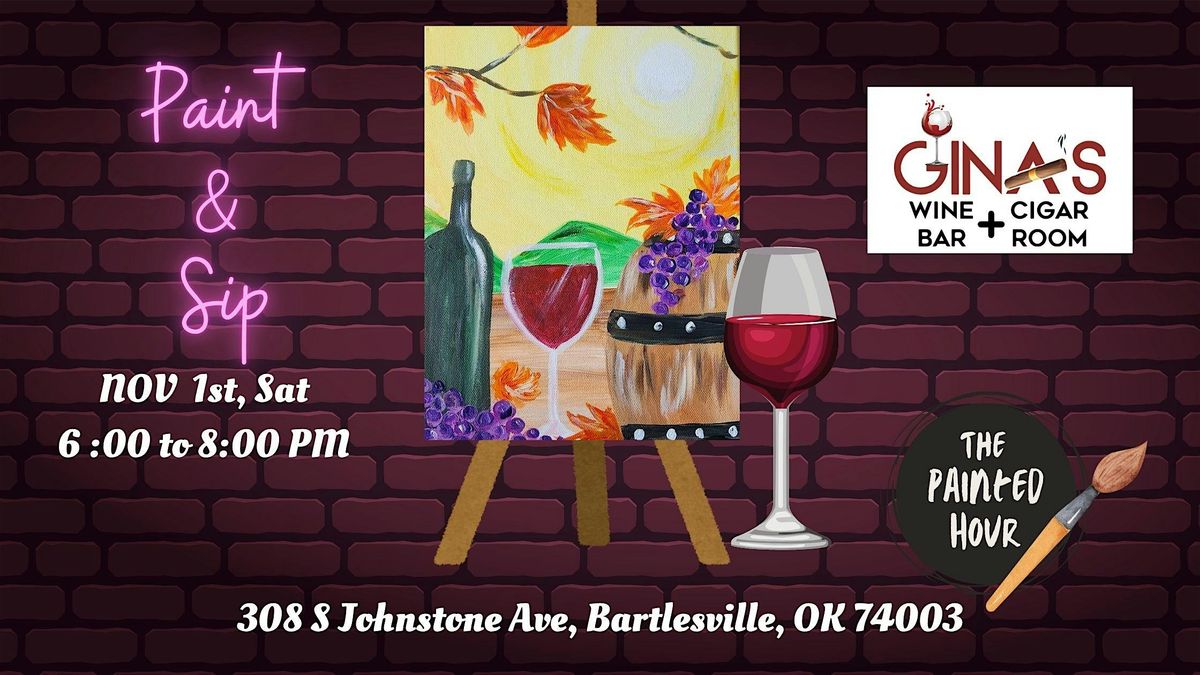"Autumn Vineyard" - Paint & Sip | Gina's Wine Bar & Cigar Room, 1 November | Event in Bartlesville