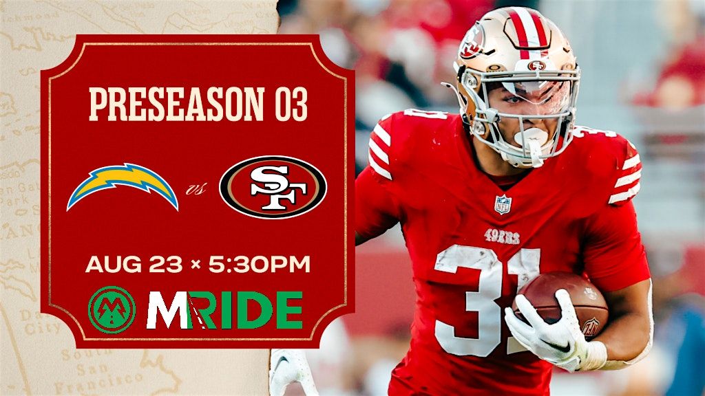 49ers vs LA CHARGERS SHUTTLE BUS R/T FROM FISHERMAN'S WHARF (SF) 8/23/2025, 23 August | Event in San Francisco