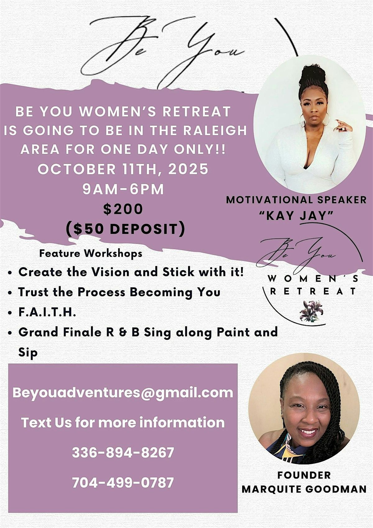 Be You One Day Women's Retreat, 11 October | Event in Garner | AllEvents