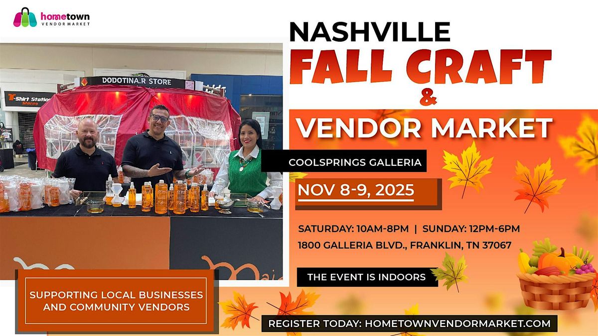 Nashville Fall Craft and Vendor Market, 8 November | Event in Franklin | AllEvents