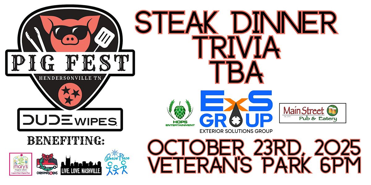 Pig Fest Steak Dinner and Trivia, 23 October | Event in Hendersonville | AllEvents