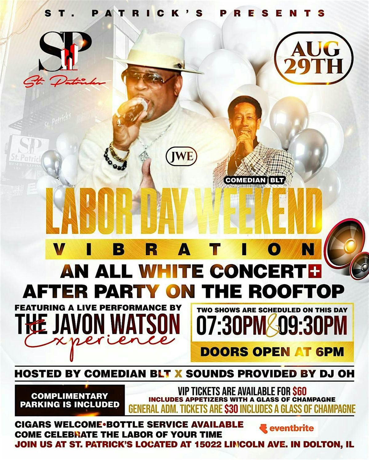 Labor Day Weekend Vibration  -- All White Concert + Rooftop After Party, 29 August | Event in Dolton | AllEvents