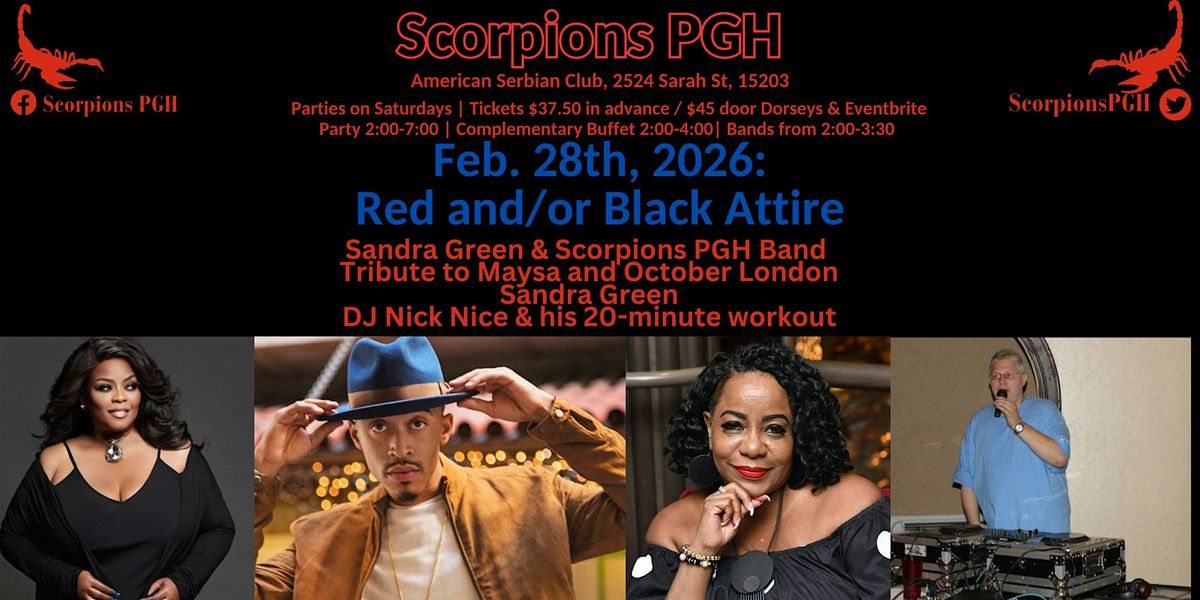 Scorpions PGH Red And/or Black Attire Day Party, 28 February | Event in Pittsburgh | AllEvents