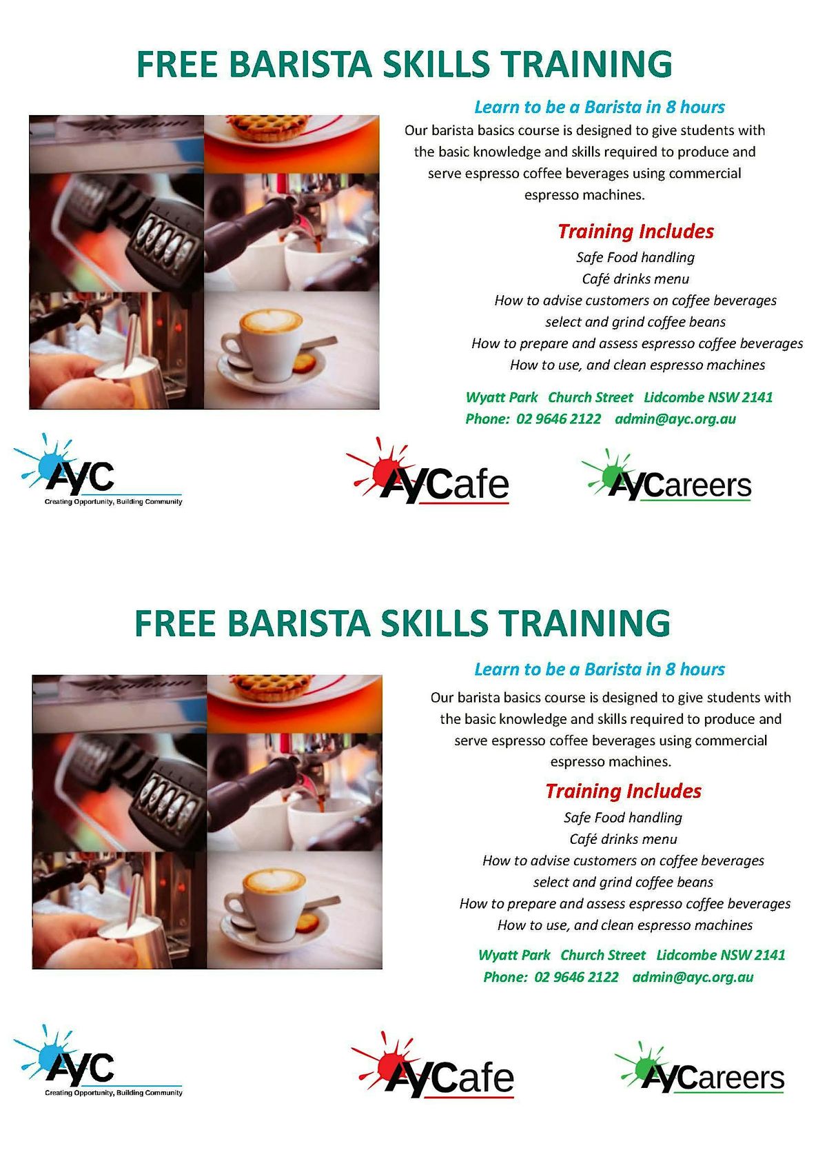 Extended Barista & Employment Training for 17 to 24 year olds | Event in Lidcombe | AllEvents