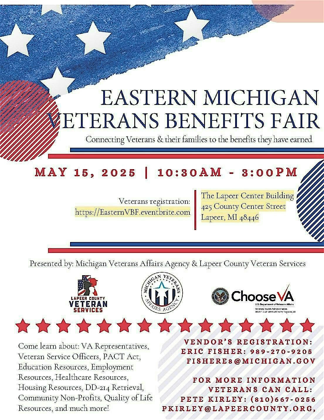 Eastern Michigan Veterans Benefit Fair, 15 May | Event in Lapeer | AllEvents
