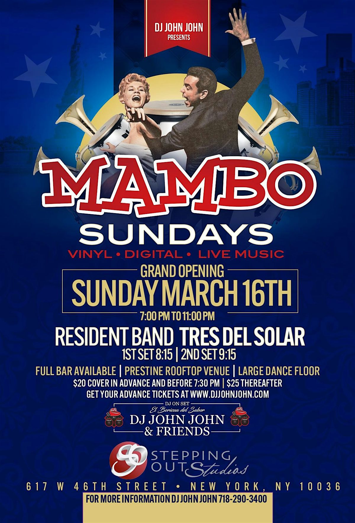 MAMBO SUNDAYS at Stepping Out Studios ft. Live Music | Event in New York | AllEvents