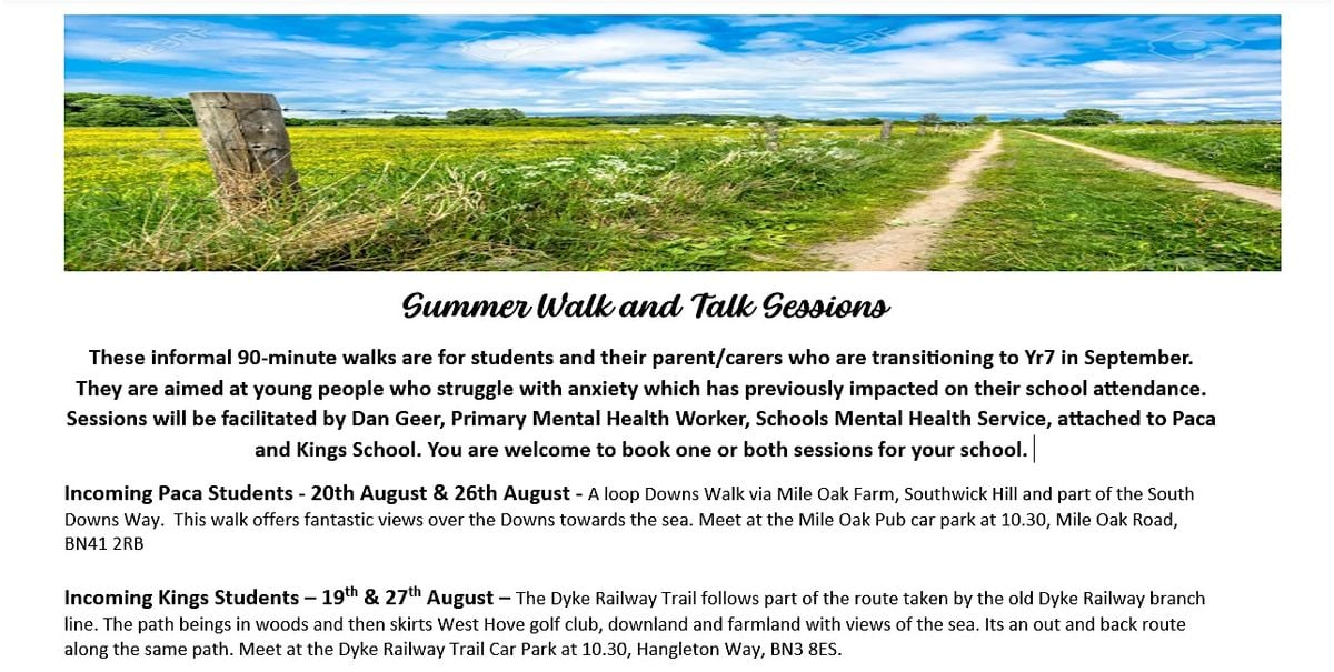 Summer Walk and Talk Sessions - Incoming Kings Students, 19 August | Event in Brighton and Hove | AllEvents