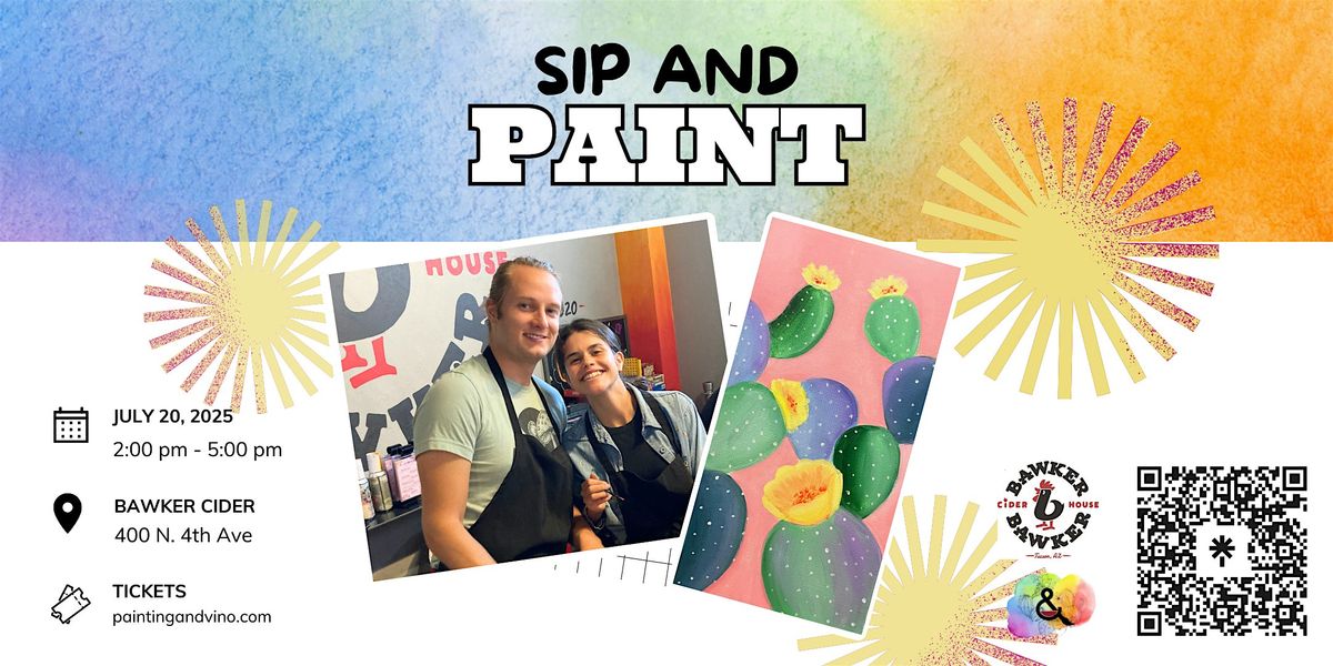 Pastel Cactus Paint and Sip at Bawker Cider, 20 July | Event in Tucson | AllEvents