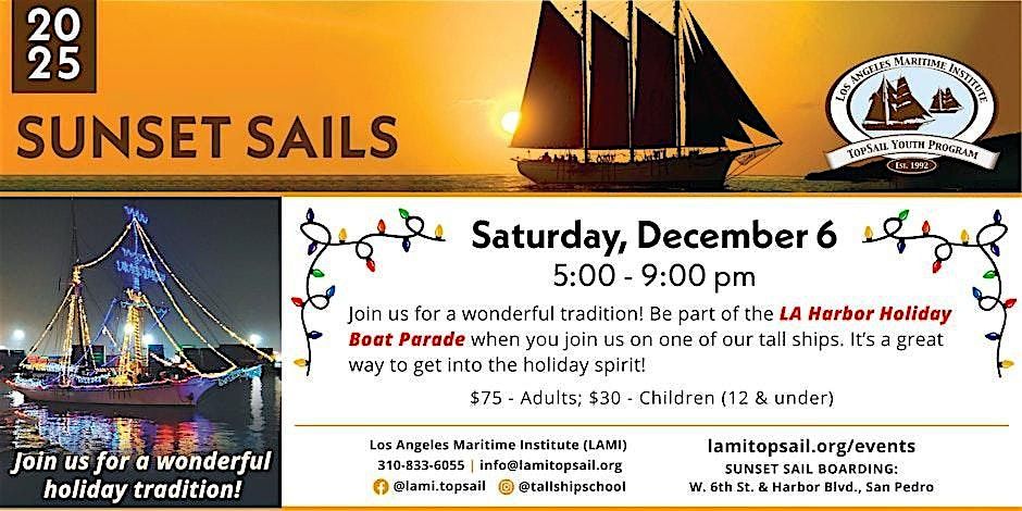 December 2025 Sunset Sail, 6 December | Event in San Pedro | AllEvents