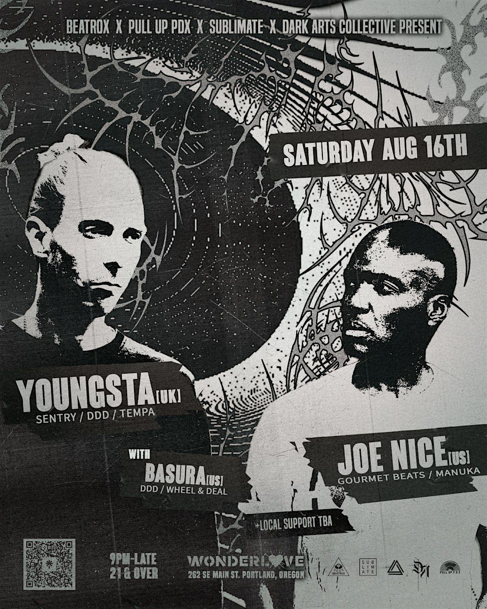 YOUNGSTA x JOE NICE-BEATROX x SUBLIMATE xPULL UP PDX xDARK ARTS COLLECTIVE, 16 August | Event in Portland