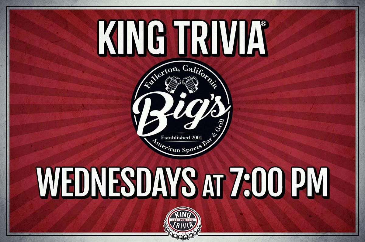 Trivia Night at Bigs Fullerton, 6 August | Event in Fullerton | AllEvents