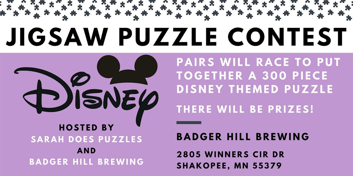 DISNEY THEME Pairs Jigsaw Puzzle Contest at Badger Hill Brewing - Jan 2026, 13 January | Event in Shakopee