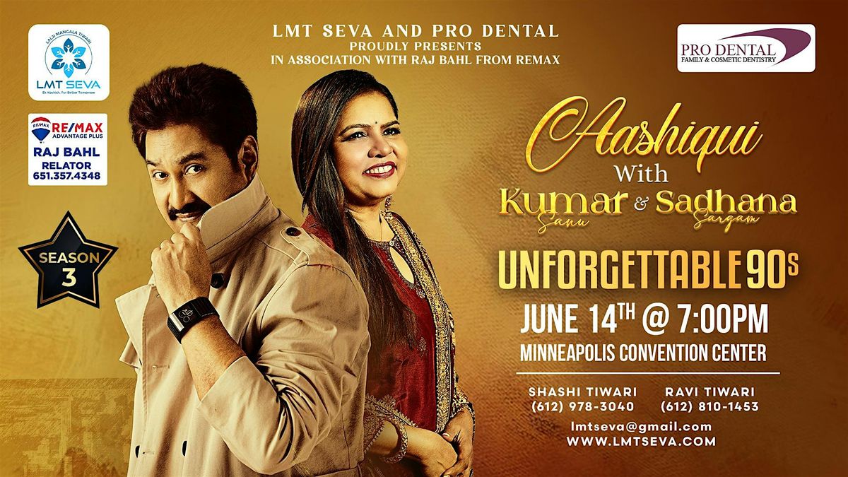 Kumar Sanu and Sadhana Sargam Live in Concert, 14 June | Event in Minneapolis | AllEvents