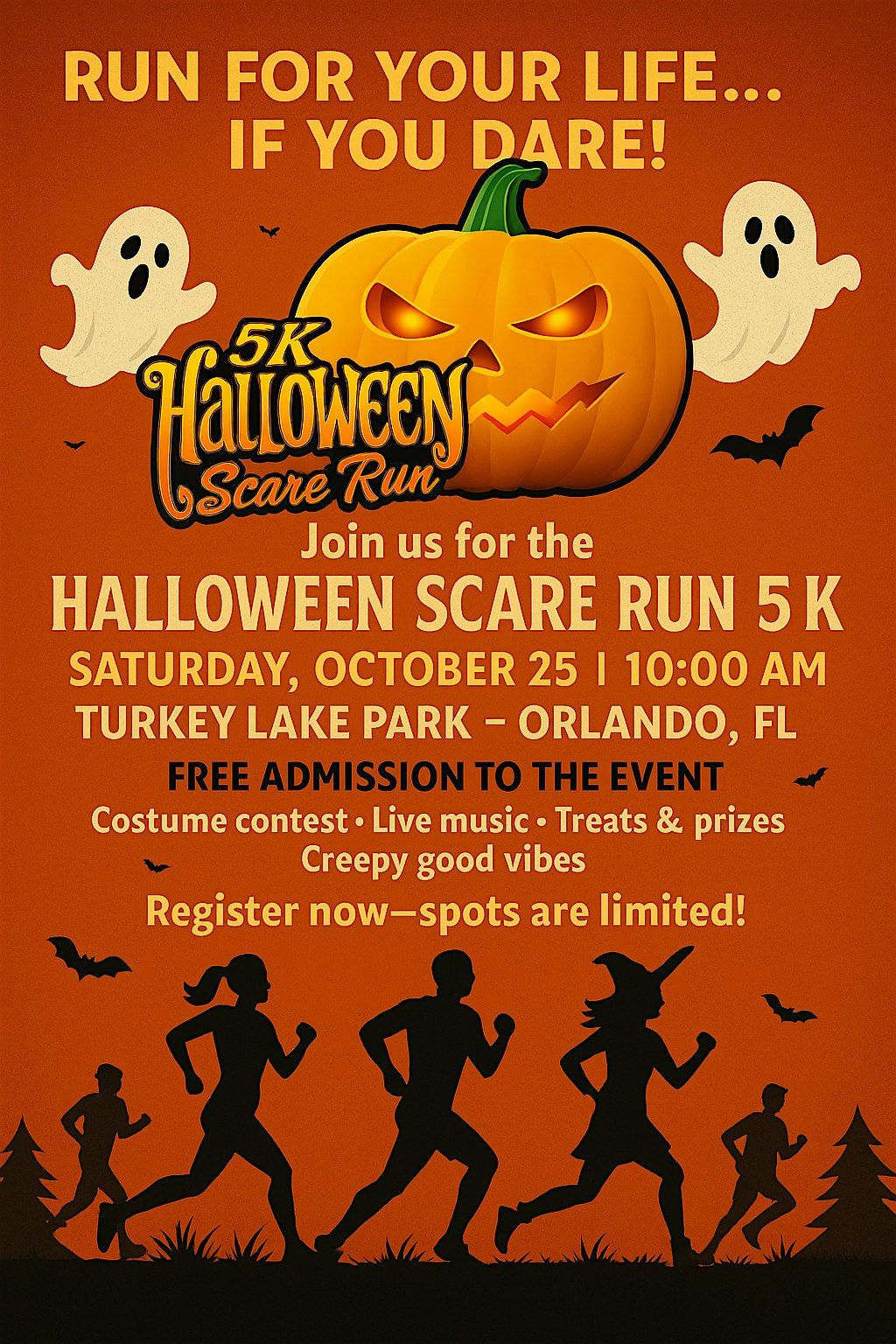 Halloween Scare Run 5K 2025: Run For Your Life!, 25 October | Event in Orlando | AllEvents