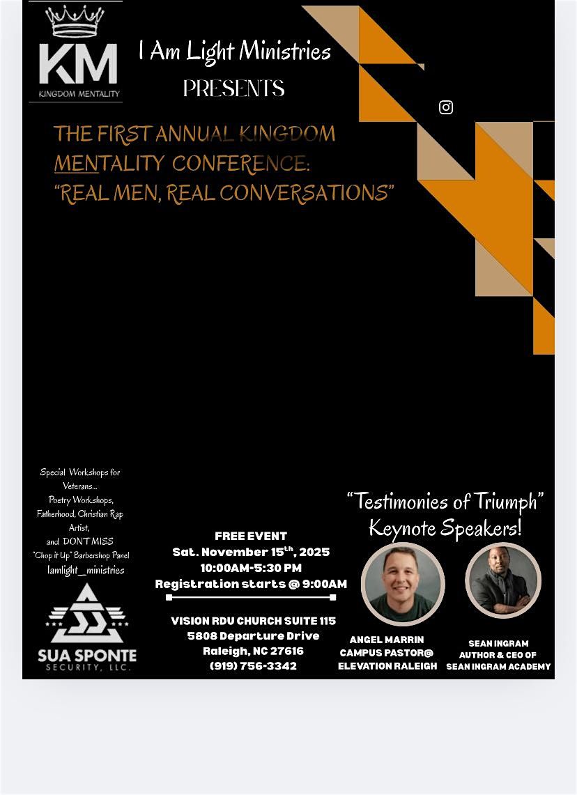 Kingdom Mentality: Real Men, Real Conversations, 15 November | Event in Raleigh | AllEvents