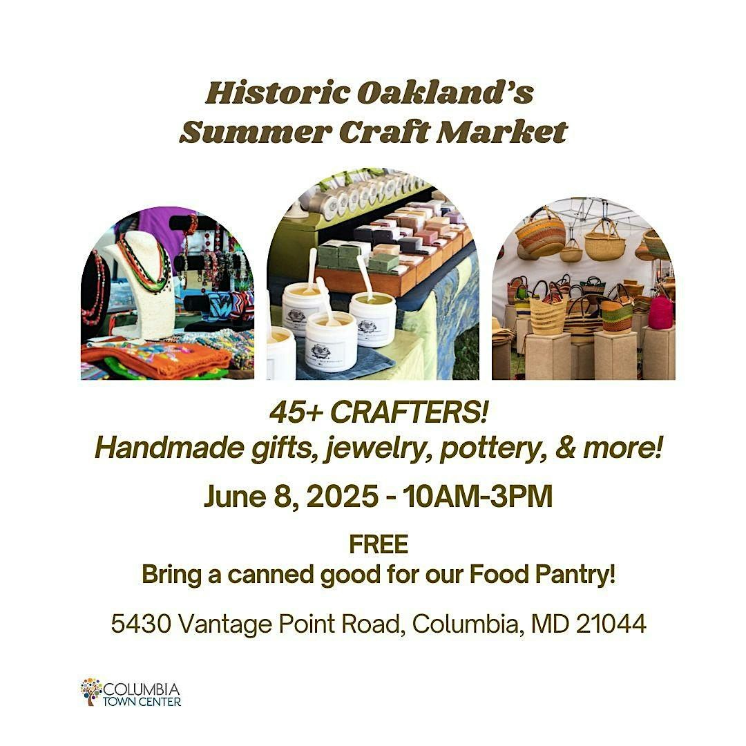 Town Center at Historic Oakland 2025  Craft Fair, 8 June | Event in Columbia | AllEvents
