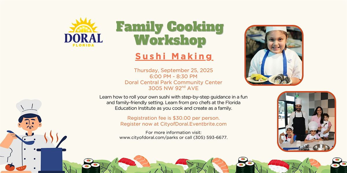 Sushi Making Cooking Workshop, 25 September | Event in Doral | AllEvents