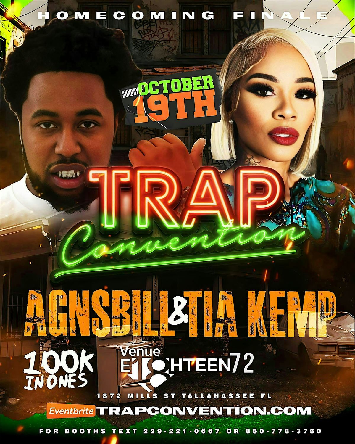 HOMECOMING TRAP CONVENTION FEAT TIA KEMP AND AGNSBILL, 19 October | Event in Tallahassee | AllEvents