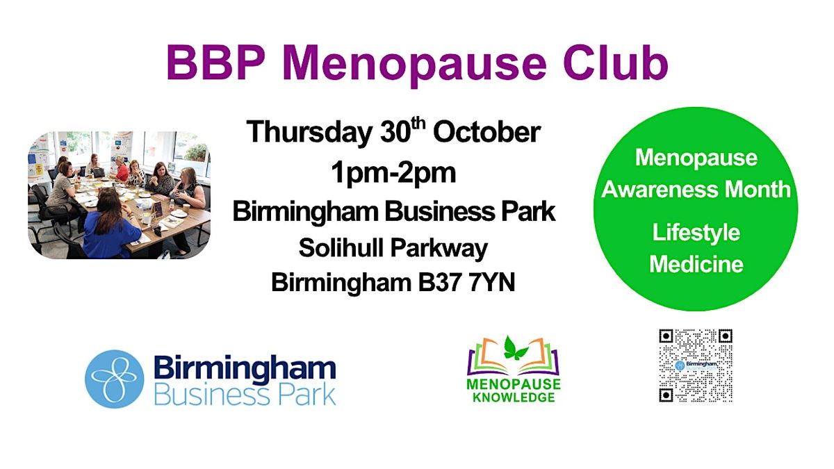 BBP Menopause Club - October, 30 October | Event in Birmingham | AllEvents