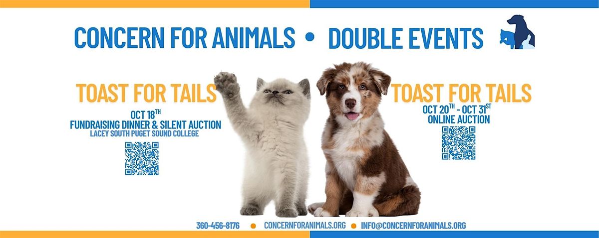 Toast For Tails Fundraising Dinner, 18 October | Event in Lacey | AllEvents