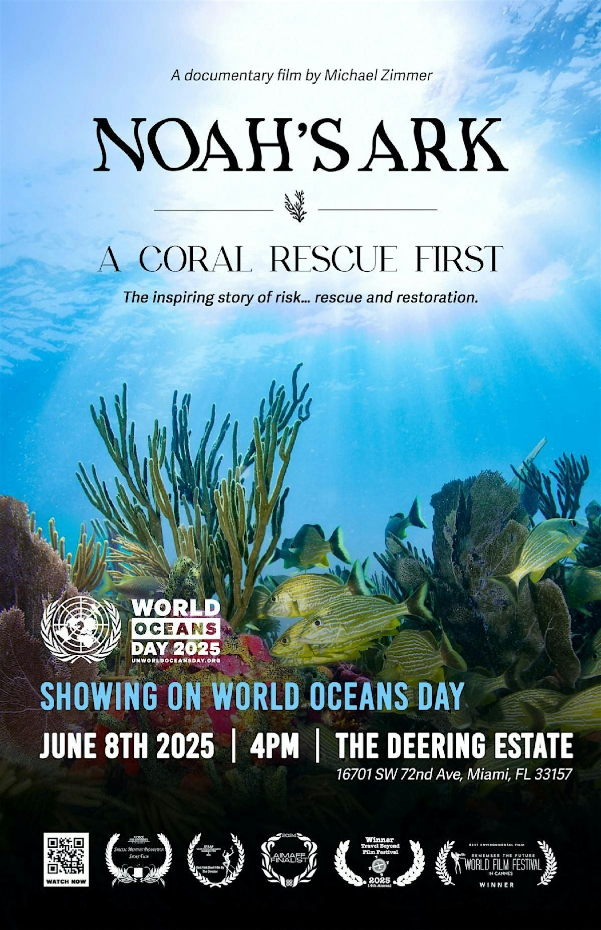 Screening of "Noah's Ark: A Coral Rescue First" at Deering Estate, 8 June | Event in Miami | AllEvents