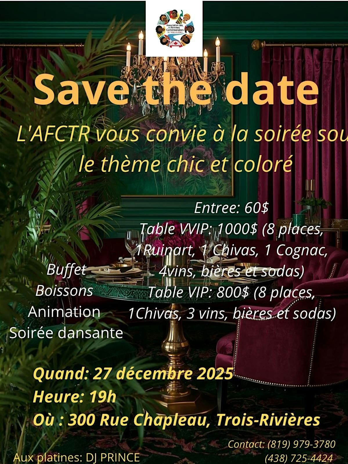 Soirée chic et colorée, 27 December | Event in Trois-Rivières | AllEvents