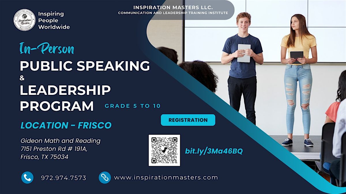 Public Speaking and Leadership Programs in Frisco for Grades 5 to 12 | Event in Frisco | AllEvents