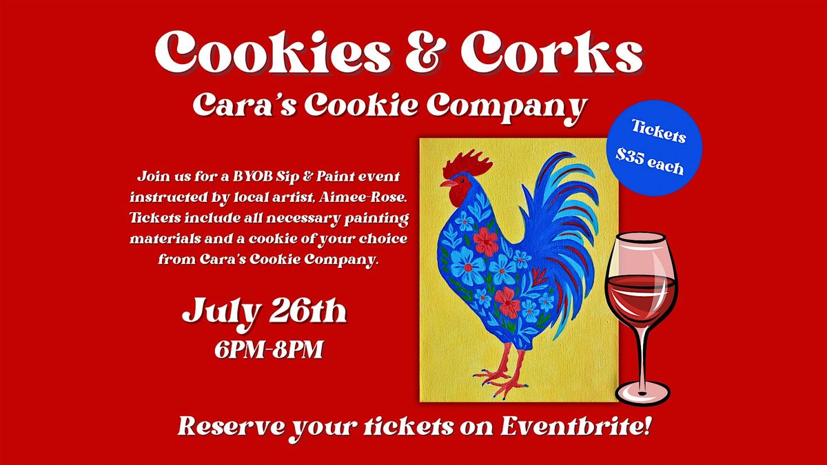 Cookies & Corks Painting Class @ Cara's Cookie Co., 26 July | Event in Concord | AllEvents