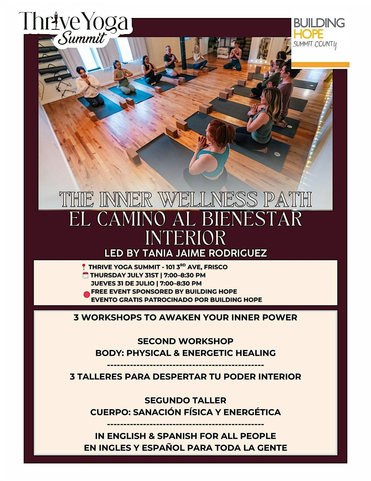 The Inner Wellness Path: Physical & Energetic Healing by Thrive Yoga Summit, 31 July | Event in Frisco