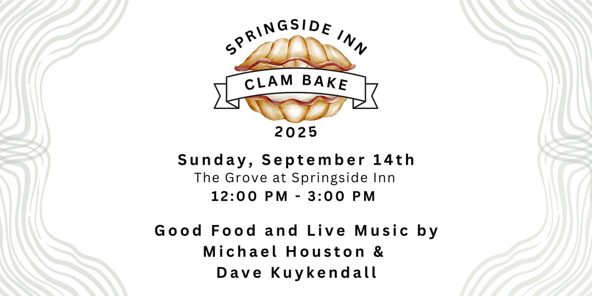 Clam Bake | Springside Inn, 14 September | Event in Auburn | AllEvents